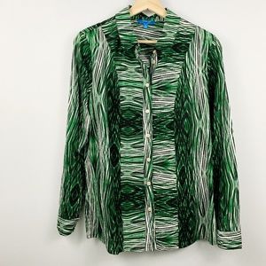 Derek Lam Bold Abstract Tropical Button-Down